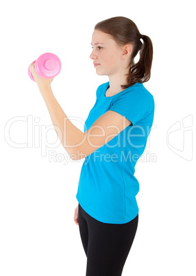 woman exercising with dumbbell