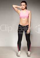 attractive athletic woman in sportswear