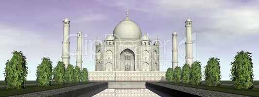 taj mahal mausoleum, agra, india - 3d render