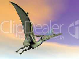 pteranodon dinosaur flying - 3d render