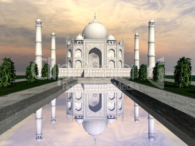 taj mahal mausoleum, agra, india - 3d render