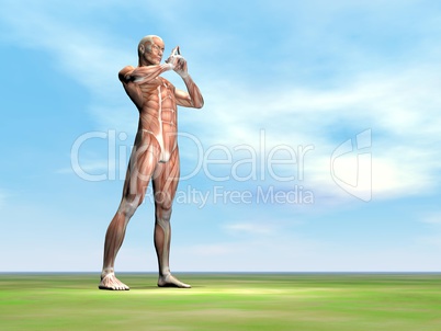 peaceful male muscles - 3d render