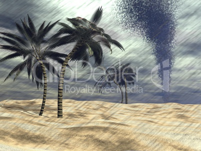 rain at the beach - 3d render