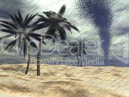 rain at the beach - 3d render