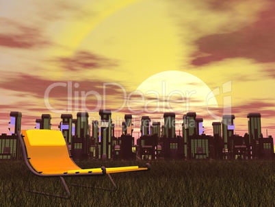 city relaxation - 3d render