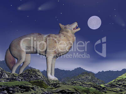howling wolf - 3d render