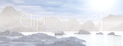 icebergs - 3d render