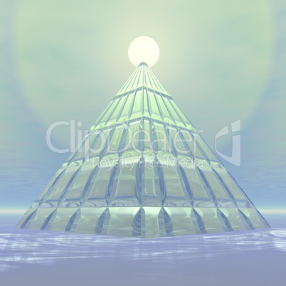 pyramid to sun - 3d render