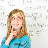 thinking student teenager mathematics board