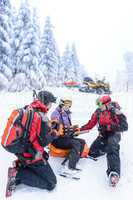 ski patrol team rescue woman broken arm