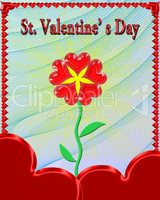 beautiful flower for valentine's day in red frame