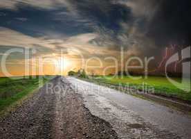 Road and stormy