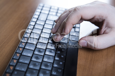 human fingers on the keyboard