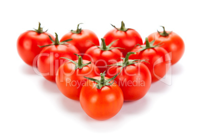 some red tomatoes on a white background