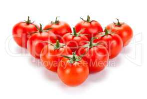 some red tomatoes on a white background