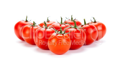 some red tomatoes on a white background