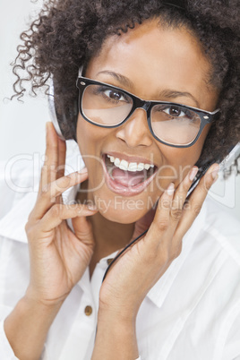 african american girl woman listening to headphones