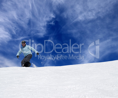 snowboarder on off piste slope