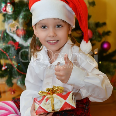 small girls with presents