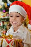 small girls with presents