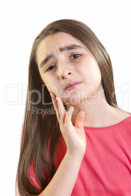 Girl child with toothache