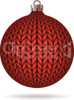 Red Knitted Christmas Ball.