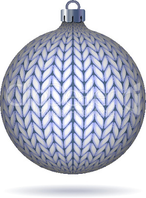 Blue Knitted Christmas Ball.