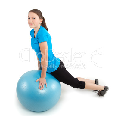 fitness exercises with blue ball