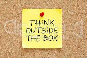 think outside the box sticky note