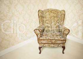 stylish gold vintage armchair