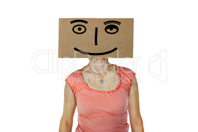 woman with box on his head