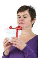 woman with gift package