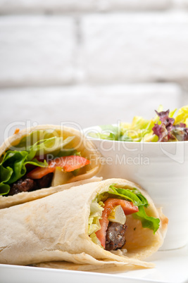 kafta shawarma chicken pita wrap laufrolle sandwich