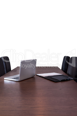 meeting room table on white background