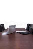 meeting room table on white background