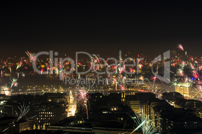 new year's eve fire works downtown hamburg alster