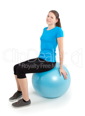 fitness exercises with blue ball