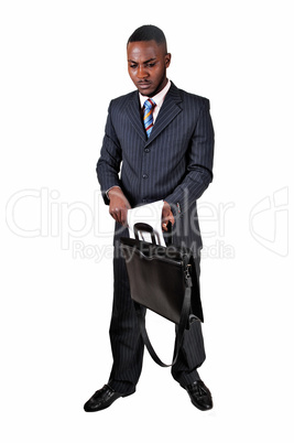 black man with briefcase