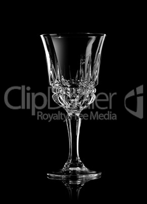 Wine glass on black