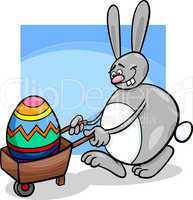 bunny and easter egg cartoon illustration