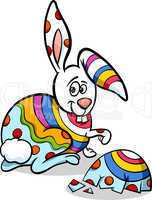 colorful easter bunny cartoon illustration