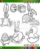 easter cartoons for coloring book