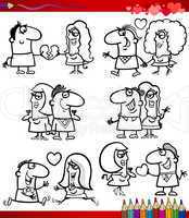 couple in love cartoons coloring page