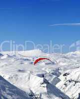 sky gliding in caucasus mountains
