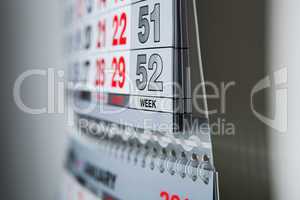 wall calendar calendar with the number of days