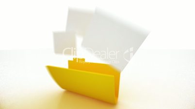 3D animation of Folder with paper.