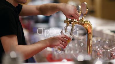 draft beer pouring