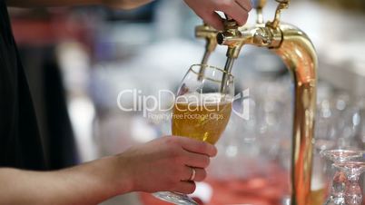 draft beer pouring