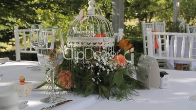 Nicely decorated wedding table