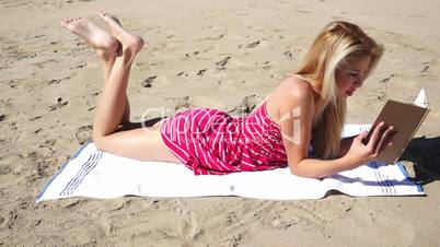 Female Sundress Beach Book
